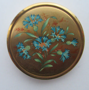 1950s Powder Compact with Blue Flowers