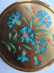 1950s Powder Compact with Blue Flowers