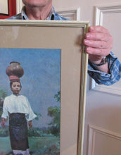 Load image into Gallery viewer, Sir Gerald Kelly 1960s Original Framed Print. Girl with Pitcher
