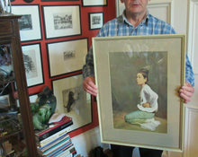 Load image into Gallery viewer, Original Vintage 1960s Burmese Lady Framed  Print Ma Aung Saw Myawng
