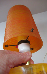 1970s Tangerine Scottish SHATTALINE Perspex Lamp with Original Shade