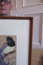 Load image into Gallery viewer, 1920s Art Deco Woodcut by Martin Erich Philipp. Three Pied Crows. Pencil Signed
