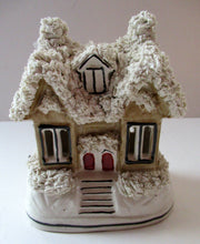 Load image into Gallery viewer, Antique Staffordshire Porcelain VICTORIAN Snow Covered Cottage Pastille Burner
