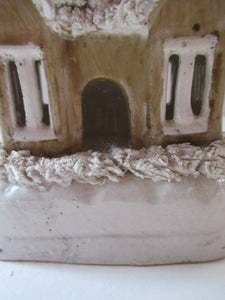 Antique Staffordshire Porcelain VICTORIAN Snow Covered Cottage Pastille Burner