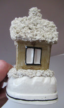 Load image into Gallery viewer, Antique Staffordshire Porcelain VICTORIAN Snow Covered Cottage Pastille Burner
