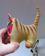 Load image into Gallery viewer, Pair of Vintage 1960s JAPANESE Soft Toys: Little Plush Skunk and Cotton and Felt Tiger 
