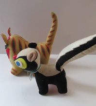 Load image into Gallery viewer, Pair of Vintage 1960s JAPANESE Soft Toys: Little Plush Skunk and Cotton and Felt Tiger 
