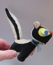 Load image into Gallery viewer, Pair of Vintage 1960s JAPANESE Soft Toys: Little Plush Skunk and Cotton and Felt Tiger 
