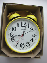 Load image into Gallery viewer, 1970s West German Bells Design Alarm Clock Bright Yellow
