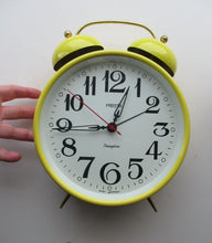 Load image into Gallery viewer, 1970s West German Bells Design Alarm Clock Bright Yellow
