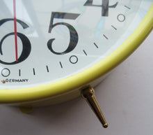 Load image into Gallery viewer, 1970s West German Bells Design Alarm Clock Bright Yellow

