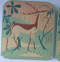 Load image into Gallery viewer, ORIGINAL 1930s Art Deco Plaster Wall Plaque. Hand Painted Image of a Reindeer
