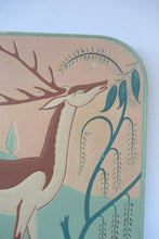 Load image into Gallery viewer, ORIGINAL 1930s Art Deco Plaster Wall Plaque. Hand Painted Image of a Reindeer
