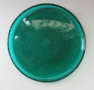 1950s Norwegian Art Glass Shallow Dish. Greenland Series by Hadeland. Arne Jon Jutrem