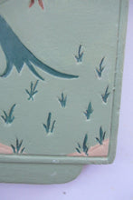 Load image into Gallery viewer, ORIGINAL 1930s Art Deco Plaster Wall Plaque. Hand Painted Image of a Reindeer
