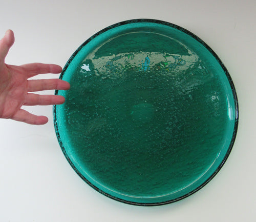 1950s Norwegian Art Glass Shallow Dish. Greenland Series by Hadeland. Arne Jon Jutrem