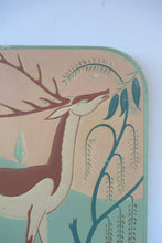 Load image into Gallery viewer, ORIGINAL 1930s Art Deco Plaster Wall Plaque. Hand Painted Image of a Reindeer
