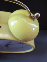 Load image into Gallery viewer, 1970s West German Bells Design Alarm Clock Bright Yellow
