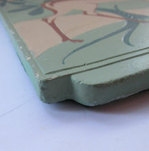 Load image into Gallery viewer, ORIGINAL 1930s Art Deco Plaster Wall Plaque. Hand Painted Image of a Reindeer
