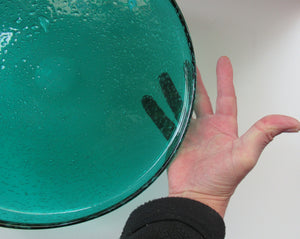 1950s Norwegian Art Glass Shallow Dish. Greenland Series by Hadeland. Arne Jon Jutrem
