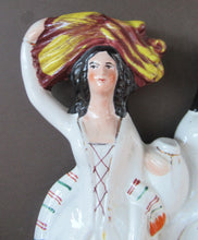 Load image into Gallery viewer, Large Antique Staffordshire Flatback Figurine Couple Harvesting 
