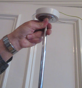Vintage 1930s Art Deco Pendant Light Fitting. Chrome, Bakelite and Three Glass Shades