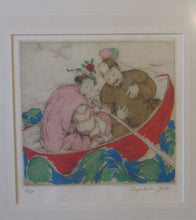 Load image into Gallery viewer, Elyse Lord Colour Etching Drypoint The Joy Ride 1930s
