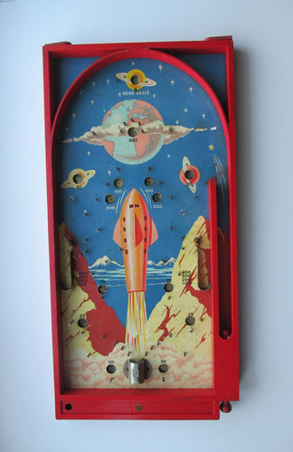 1950s Chad Valley Space Age Rocket Shop Bagatelle Pinball Game