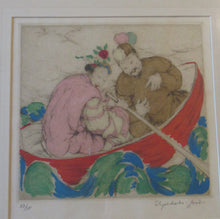 Load image into Gallery viewer, Elyse Lord Colour Etching Drypoint The Joy Ride 1930s
