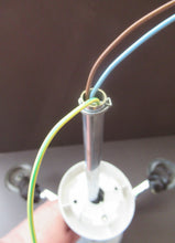 Load image into Gallery viewer, Vintage 1930s Art Deco Pendant Light Fitting. Chrome, Bakelite and Three Glass Shades
