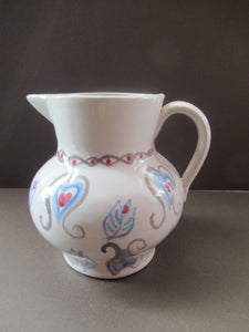 Scottish Buchan Pottery Portobello Stoneware Jug with Hearts Pattern