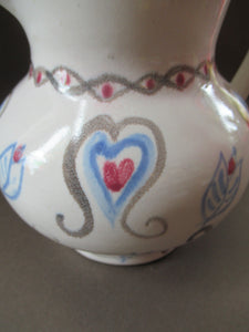 Scottish Buchan Pottery Portobello Stoneware Jug with Hearts Pattern