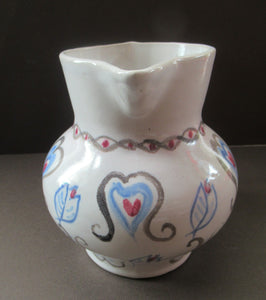 Scottish Buchan Pottery Portobello Stoneware Jug with Hearts Pattern