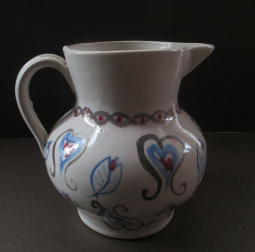 Scottish Buchan Pottery Portobello Stoneware Jug with Hearts Pattern
