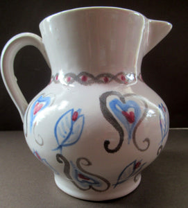 Scottish Buchan Pottery Portobello Stoneware Jug with Hearts Pattern