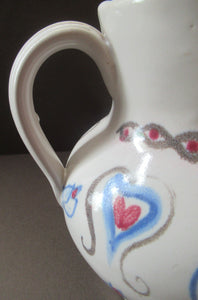 Scottish Buchan Pottery Portobello Stoneware Jug with Hearts Pattern