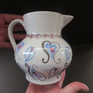 Scottish Buchan Pottery Portobello Stoneware Jug with Hearts Pattern
