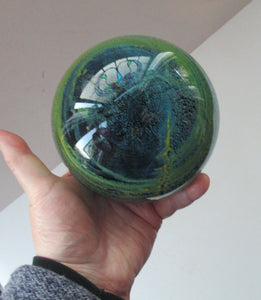Massive Vintage Magnum Size Mdina Sea and Sand Signed Paperweight