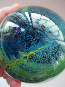 Massive Vintage Magnum Size Mdina Sea and Sand Signed Paperweight