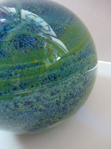 Massive Vintage Magnum Size Mdina Sea and Sand Signed Paperweight