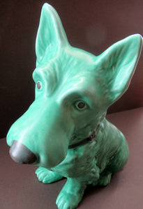 Vintage Sylvac Scottie Dog  Scottish Terrier Green No. 1209