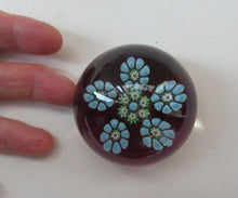 Load image into Gallery viewer, 1970s Perthshire Paperweight Millefiori Star Shaped Clusters Purple Ground PP10
