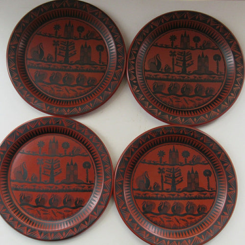 Scottie Wilson Vintage 1960s Dessert Dinner Plate 10 inches Royal Worcester