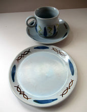 Load image into Gallery viewer, 1950s Buchan Pottery Trio Cup Saucer Side Plate Hebrides Pattern
