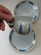Load image into Gallery viewer, 1950s Buchan Pottery Trio Cup Saucer Side Plate Hebrides Pattern
