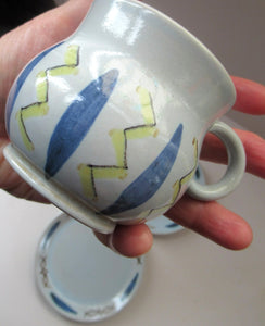 1950s Buchan Pottery Trio Cup Saucer Side Plate Hebrides Pattern