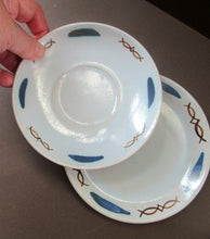 Load image into Gallery viewer, 1950s Buchan Pottery Trio Cup Saucer Side Plate Hebrides Pattern
