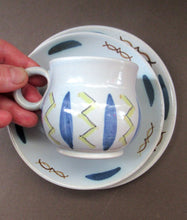Load image into Gallery viewer, 1950s Buchan Pottery Trio Cup Saucer Side Plate Hebrides Pattern
