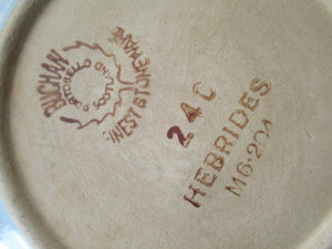 SCOTTISH POTTERY. 1950s BUCHAN Stoneware TRIO Teacup and Saucer, Plus Side Plate: Vintage HEBRIDES Pattern