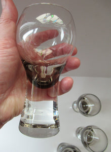 Four Caithness Glass Canisby Wine Glasses and Lybster Decanter 1960s